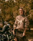 Horse Jacquard-Knit Loose-Fit Drop-Shoulder Sweater