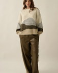 Jacquard-Knit Crewneck Tetons Sweater