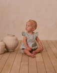 Amelia Romper || Sage Check - Rylee + Cru