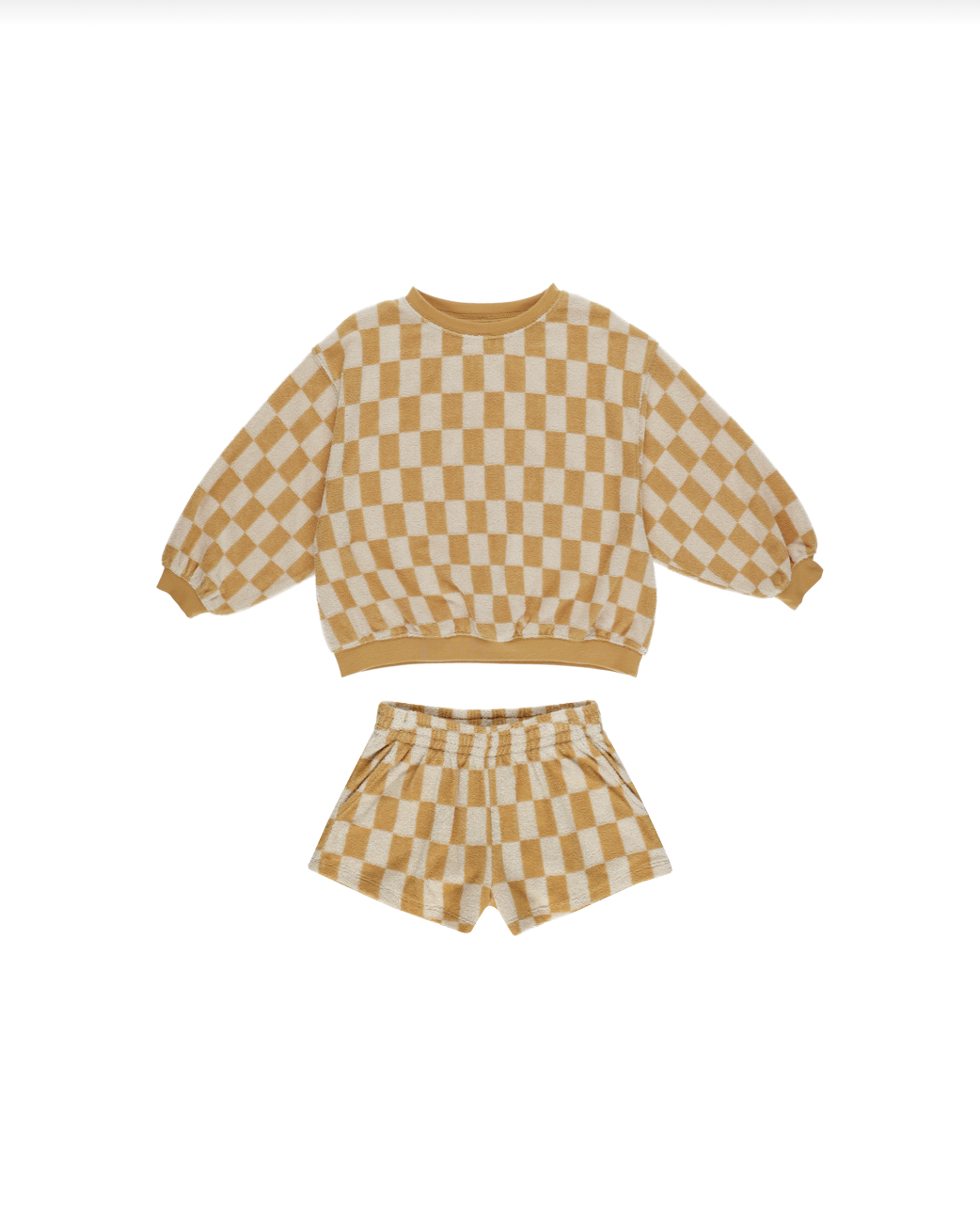 SUMMER TERRY SET || MARIGOLD CHECK, Rylee + Cru