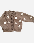 Flower Cardigan Tan Kids