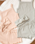 POINTELLE TANK + SHORTIE SET SAGE, Quincy Mae