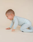 Bamboo Sage Gingham Footed Pajamas