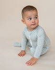 Bamboo Sage Gingham Footed Pajamas