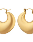 U Shape Earrings - 18 K Gold Plated