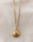 Beaded Shell Necklace 18K Gold Plated