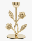 Brass Wildflower Candle Holder
