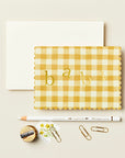 Mustard Gingham 'Baby' Card