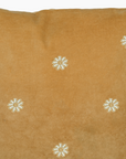Velvet Cushion Daisy Mustard
