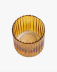 Ribbed Glass Tealight Holder | Mustard