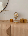 Ribbed Glass Tealight Holder | Mustard