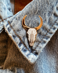 Cow Skull Enamel Pin