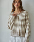 Agnes Stripes Knit Buttondown Cardigan