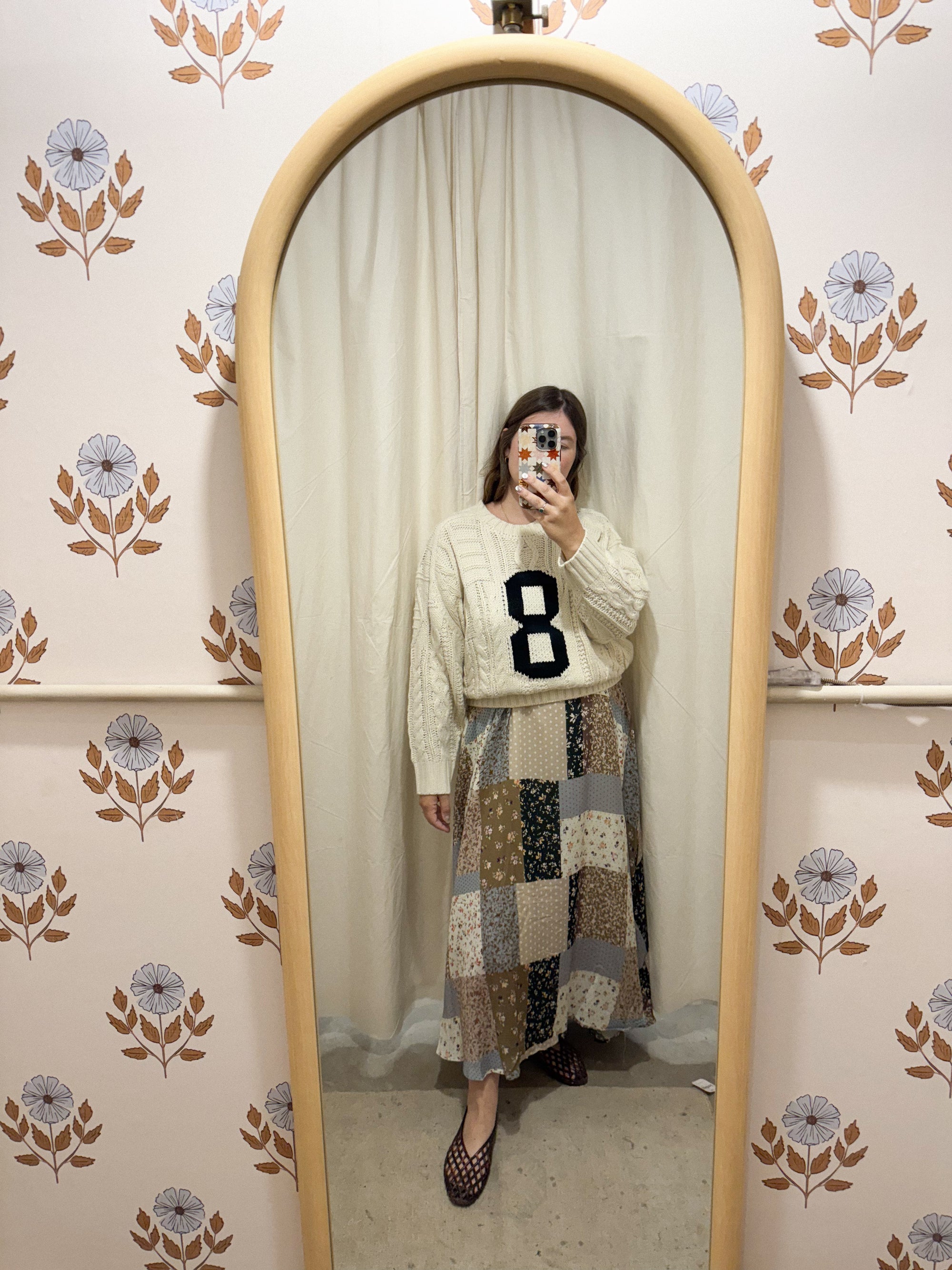 Patchwork + Denim Floral Dress
