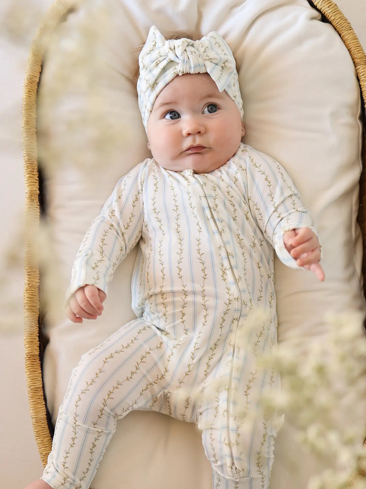 Bamboo Zip Romper | Dainty Vines