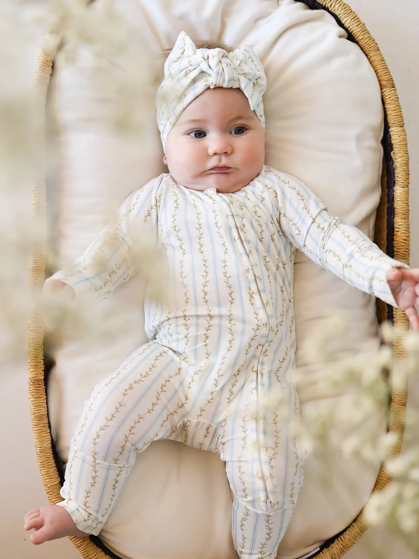 Bamboo Zip Romper | Dainty Vines