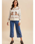 Knitted Western Horse Cotton Cardigan