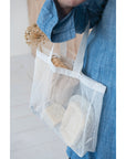 Cotton Organza Tote Bag w/ Handles, Natural