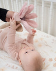 Violet Floral Plush Baby Rattle Toy