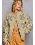 Balloon Sleeve Oversized Fit Quilted Jacket