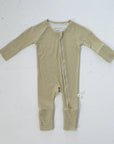 Bamboo Zip Romper | Willow Stripe Ribbed