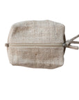 Woven Hemp Fiber Zip Pouch w/ Cotton Lining, Natural