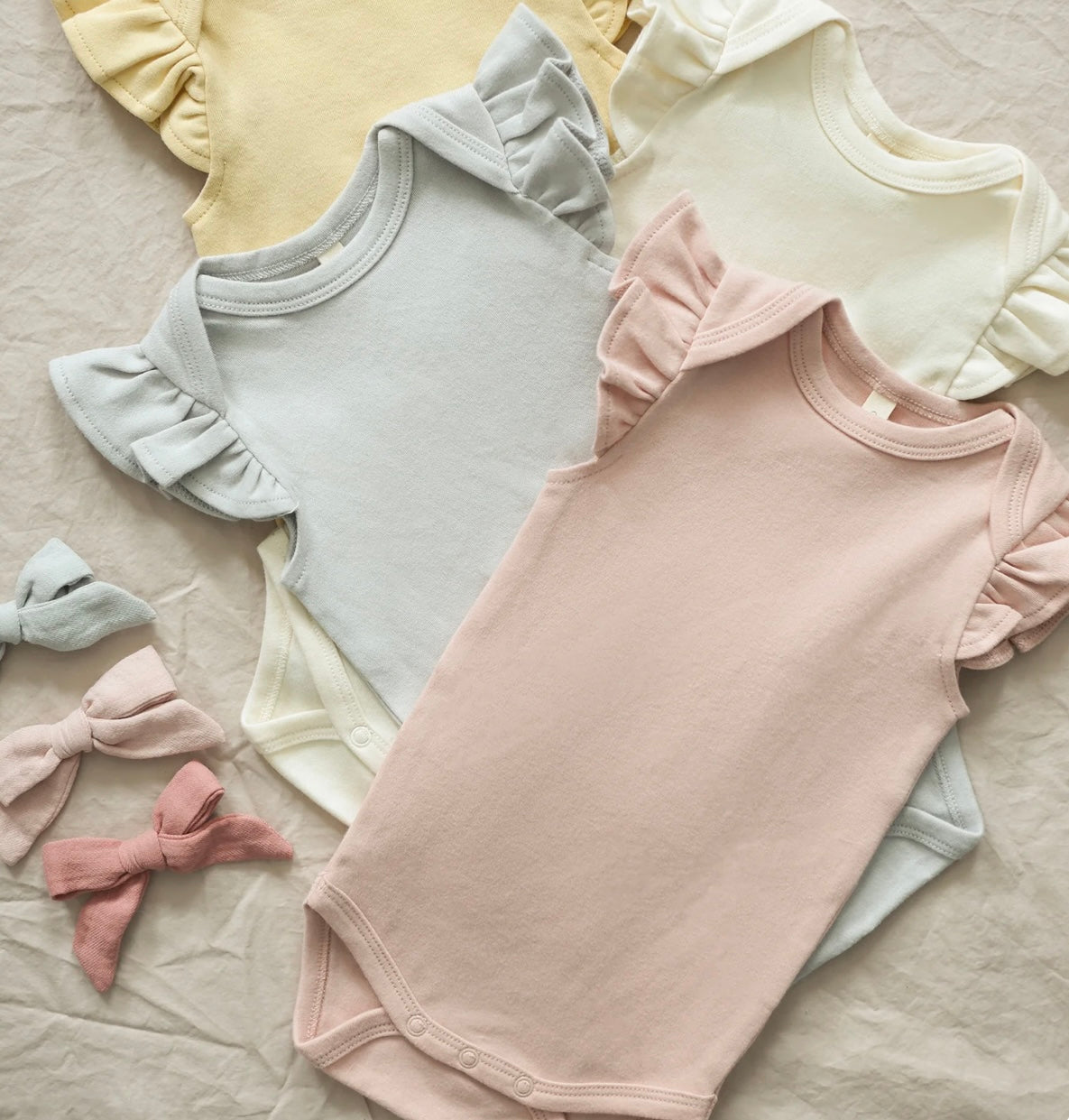 Flutter Sleeve Bodysuit || Bubblegum , Quincy Mae