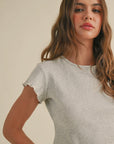Mini Waffle Short Sleeve Top