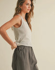 Pointelle Mini Ruffle Top