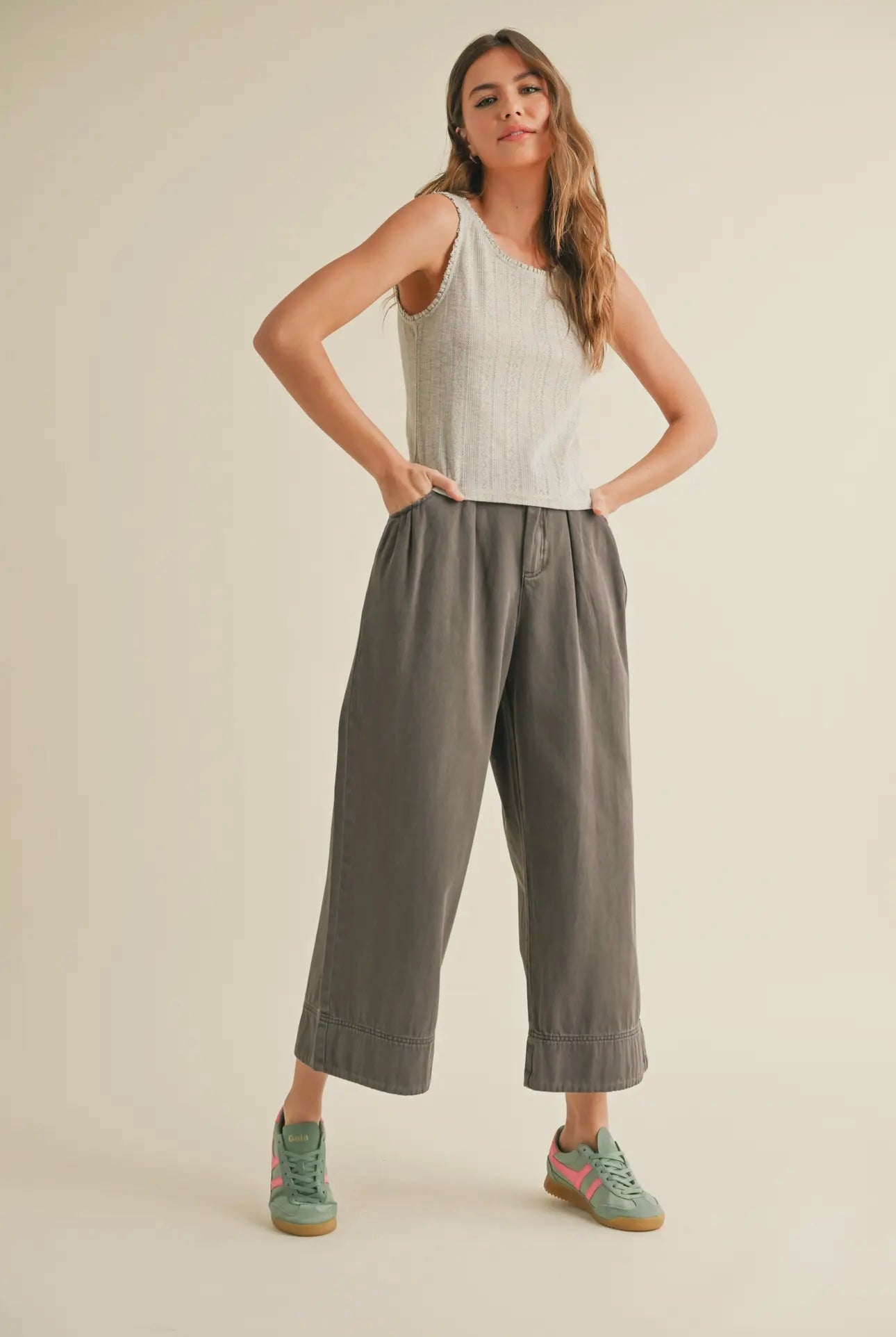Pointelle Mini Ruffle Top