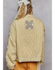 Balloon Sleeve Oversized Fit Quilted Jacket