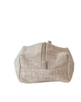 Woven Hemp Fiber Zip Pouch w/ Cotton Lining, Natural