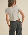 Mini Waffle Short Sleeve Top