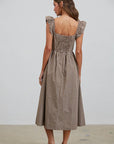 Dakota Checked Ruffle Midi Dress