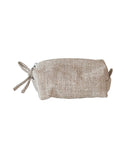 Woven Hemp Fiber Zip Pouch w/ Cotton Lining, Natural