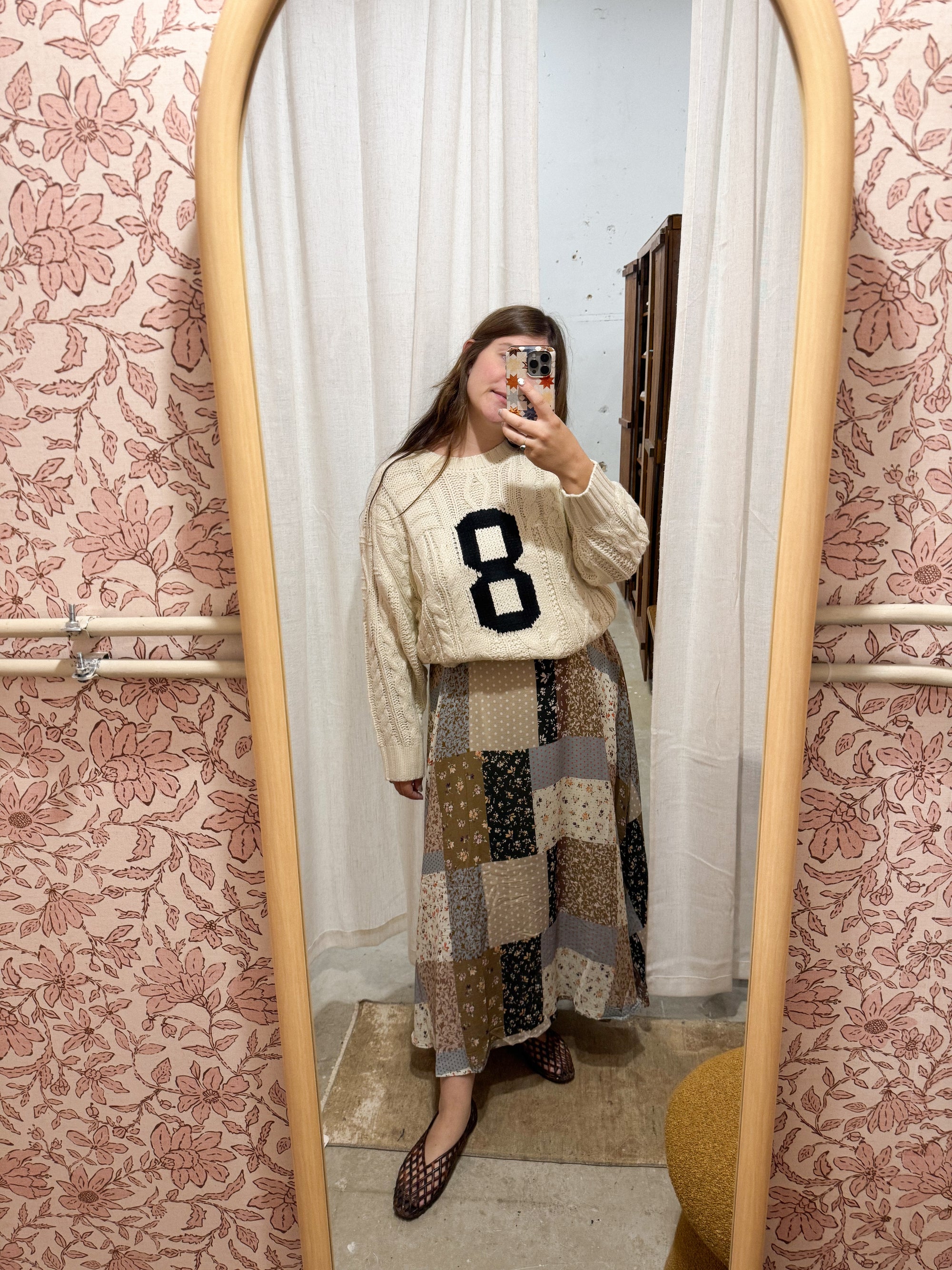 Patchwork + Denim Floral Dress