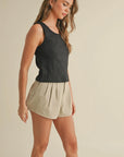 Pointelle Mini Ruffle Top