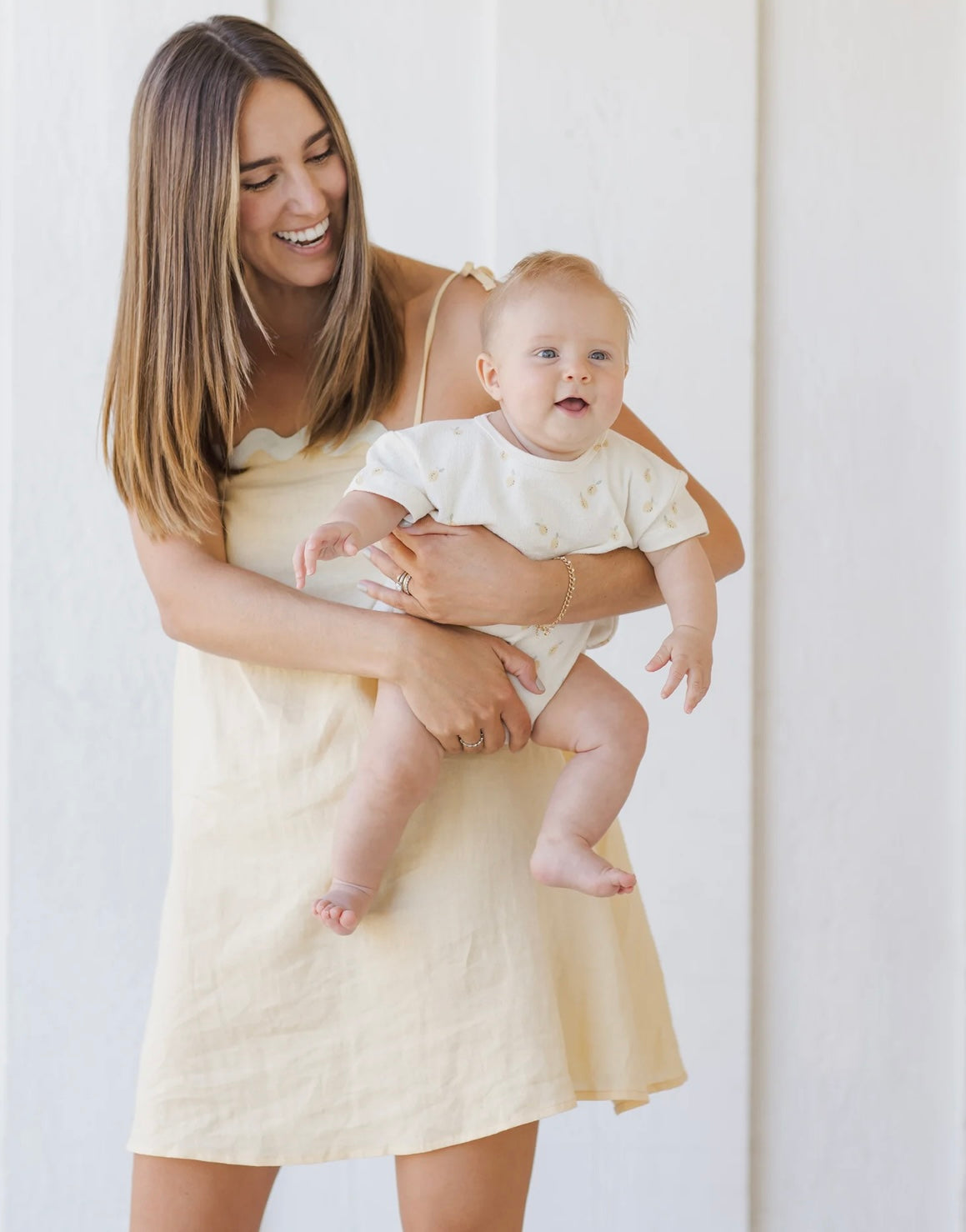 Relaxed Short Sleeve Bubble Romper || Lemons, Quincy Mae