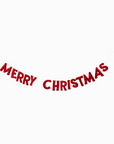 Puffy Red Velvet Merry Christmas Banner