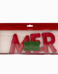 Puffy Red Velvet Merry Christmas Banner