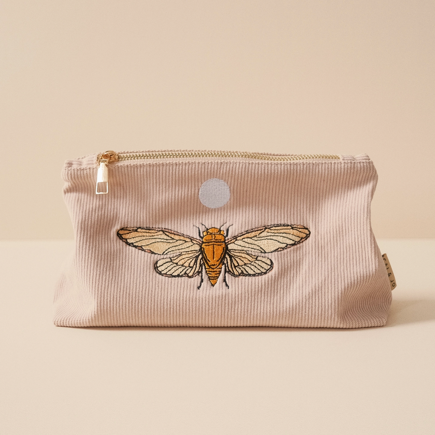 Medium Corduroy Pouch in Pale Pink