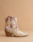 The Wanda | Taupe Floral Applique Western Boot