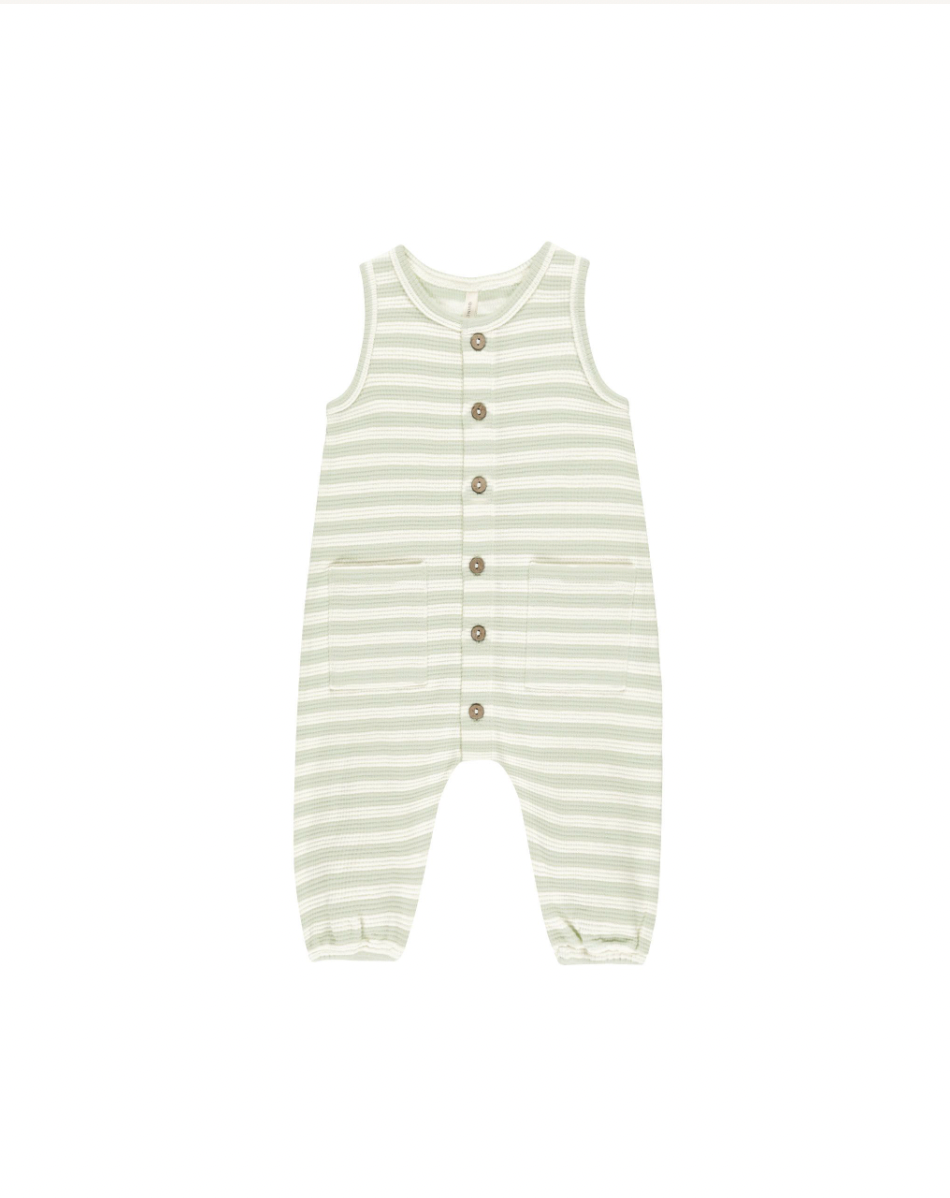 Waffle Jumpsuit || Mint Stripe, Quincy Mae