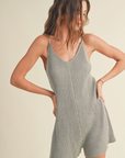 Ribbed Knitted Romper Grey