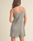 Ribbed Knitted Romper Grey