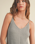 Ribbed Knitted Romper Grey