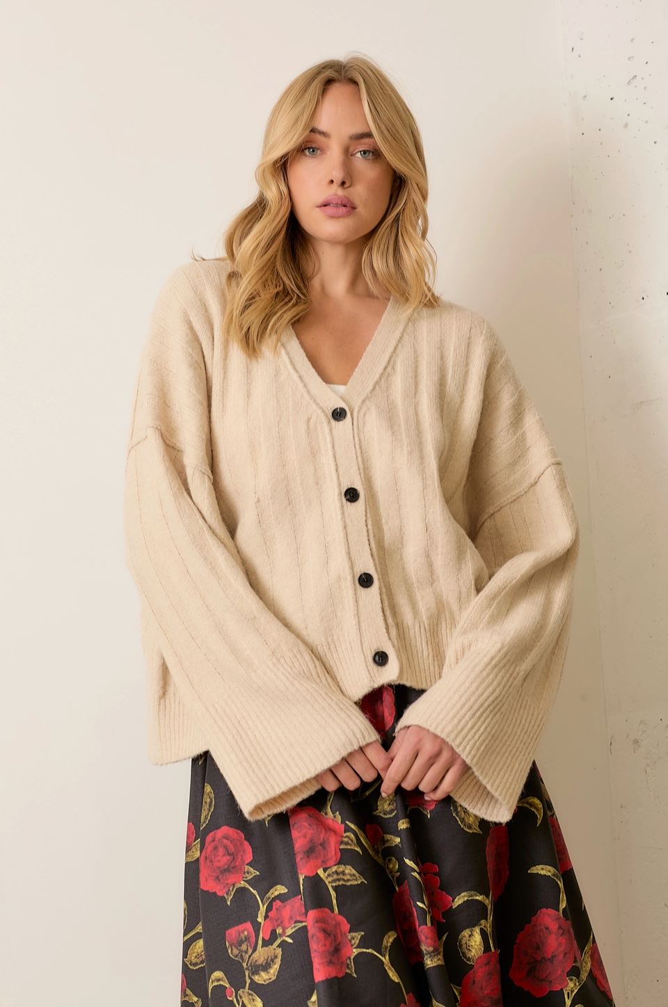 Polly Knitted Cardigan - Tan