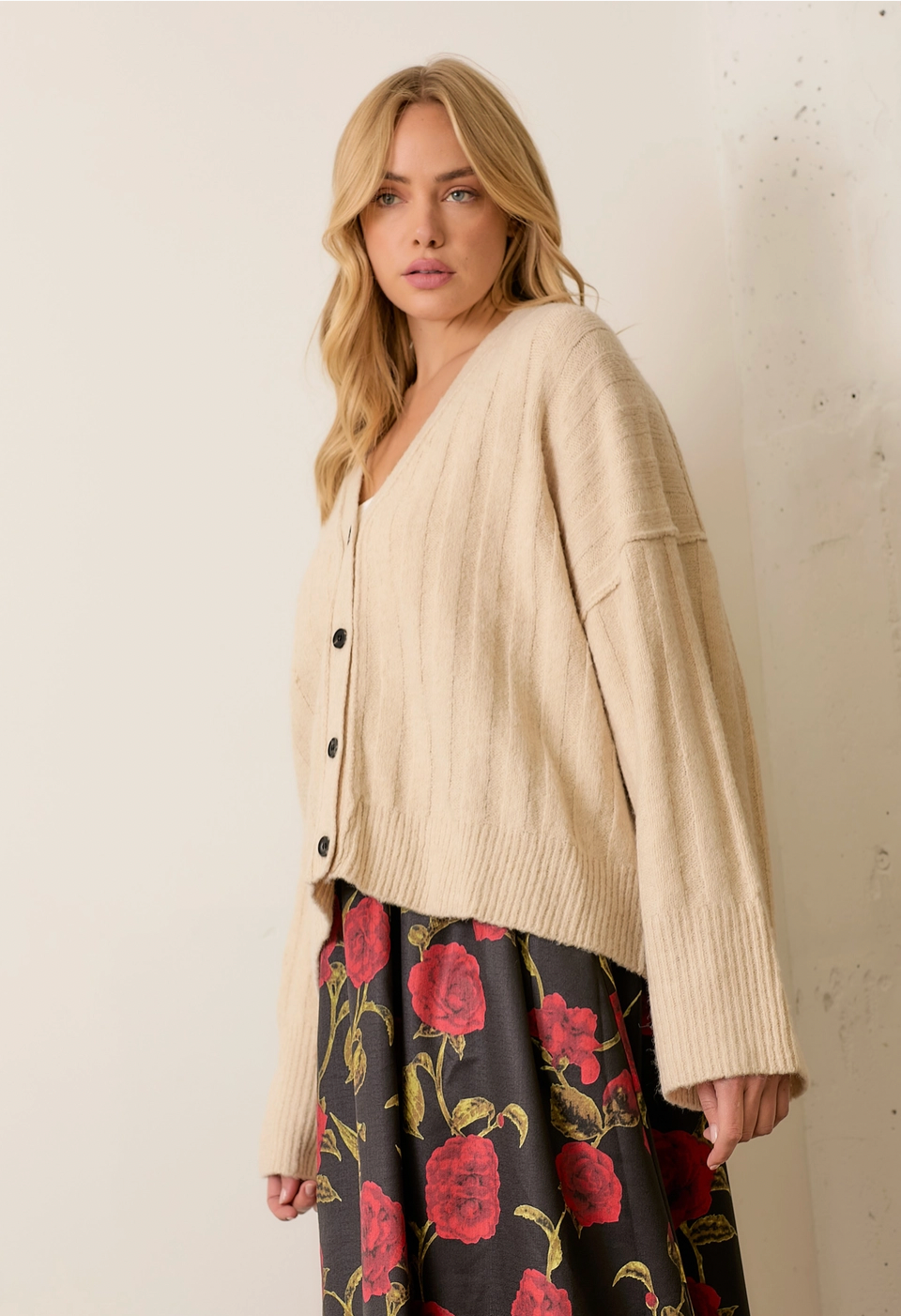 Polly Knitted Cardigan - Tan