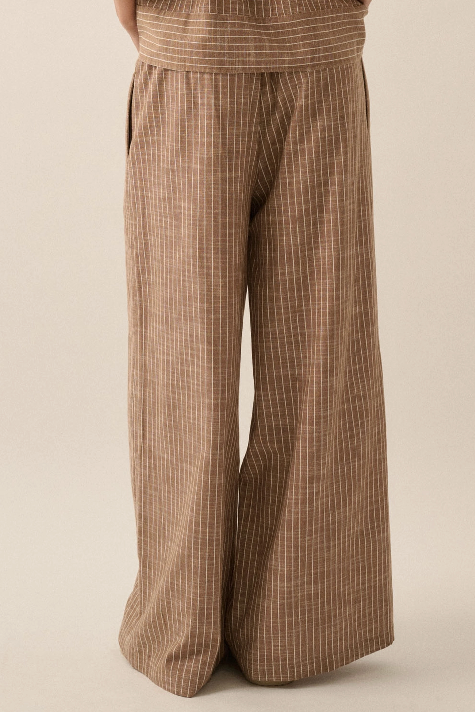 Striped Smoked Top + Wide Leg Pant Set