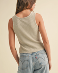 Twisted Detail Open Front Ribbed Top